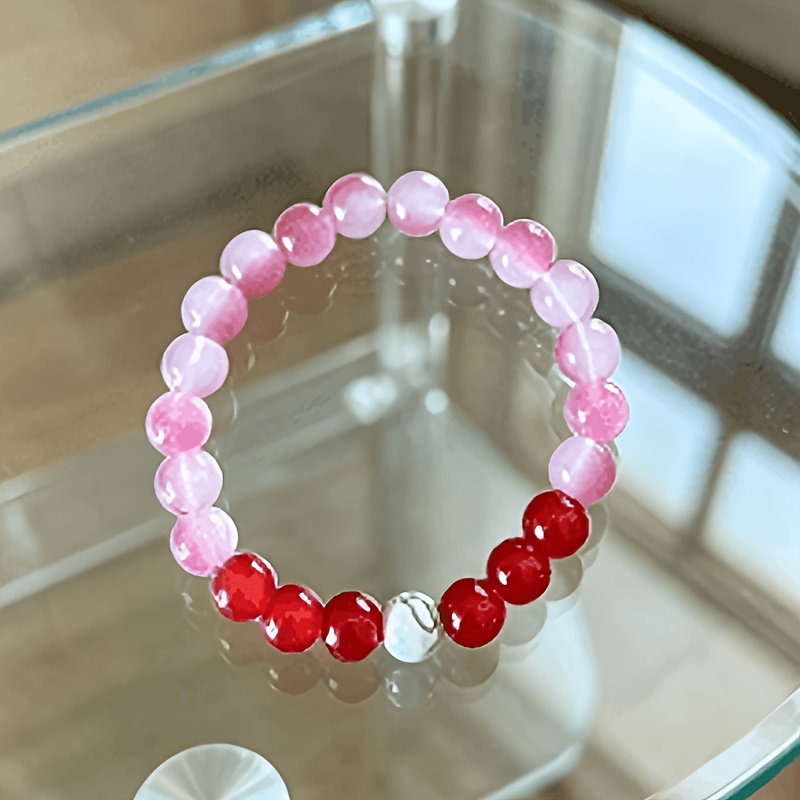 Gentle Pink Gradient Bead Bracelet for Brightness